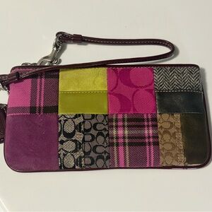 Coach patchwork wristlet clutch plaza bag